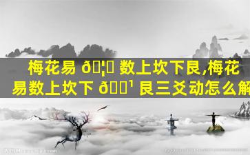 梅花易 🦟 数上坎下艮,梅花易数上坎下 🌹 艮三爻动怎么解